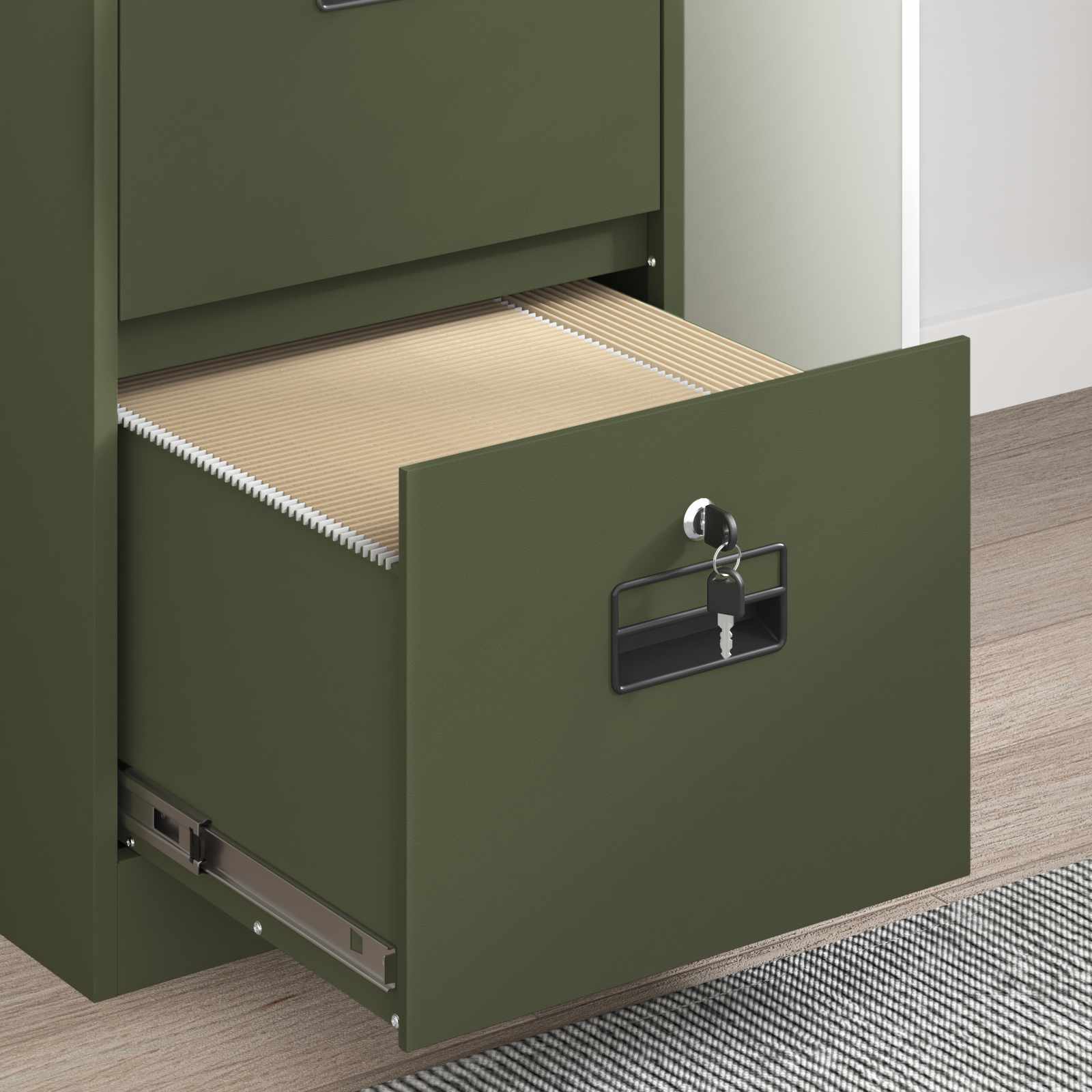 Aktenschrank mit Schubladen 2 pcs Olive Grün 44 x 50 x 139 cm