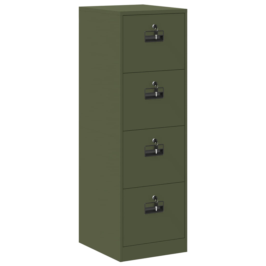 Aktenschrank mit Schubladen 2 pcs Olive Grün 44 x 50 x 139 cm