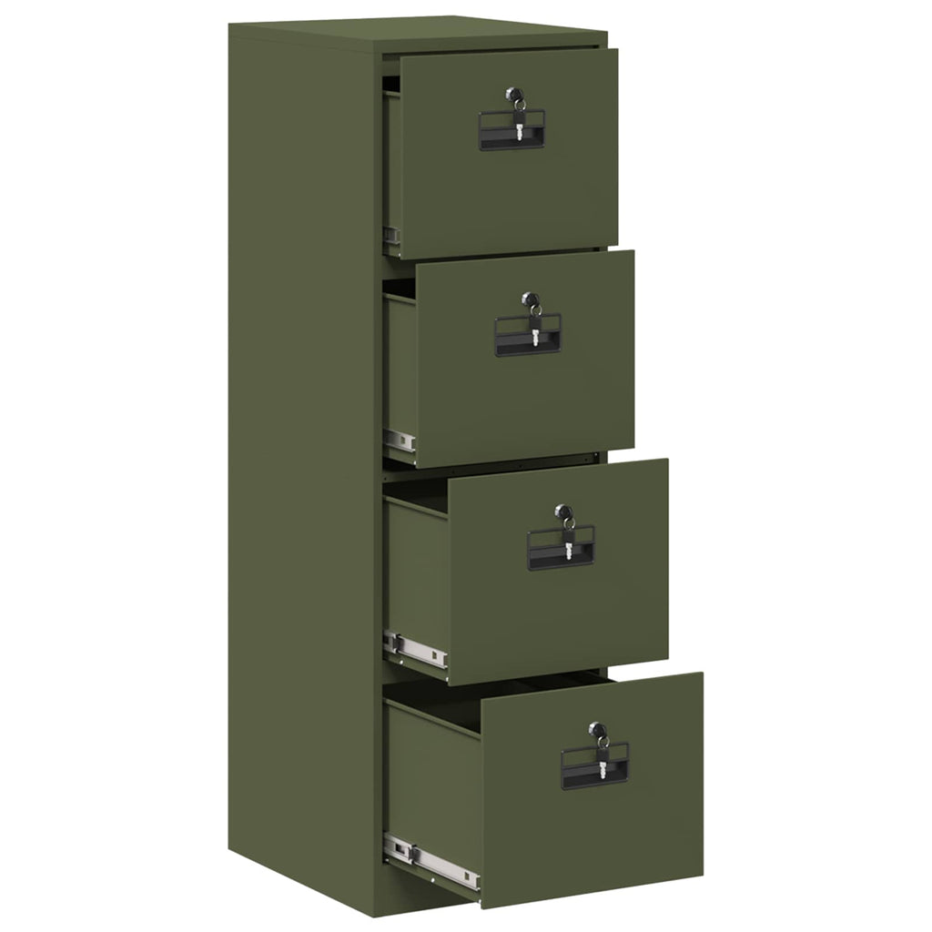 Aktenschrank mit Schubladen 2 pcs Olive Grün 44 x 50 x 139 cm