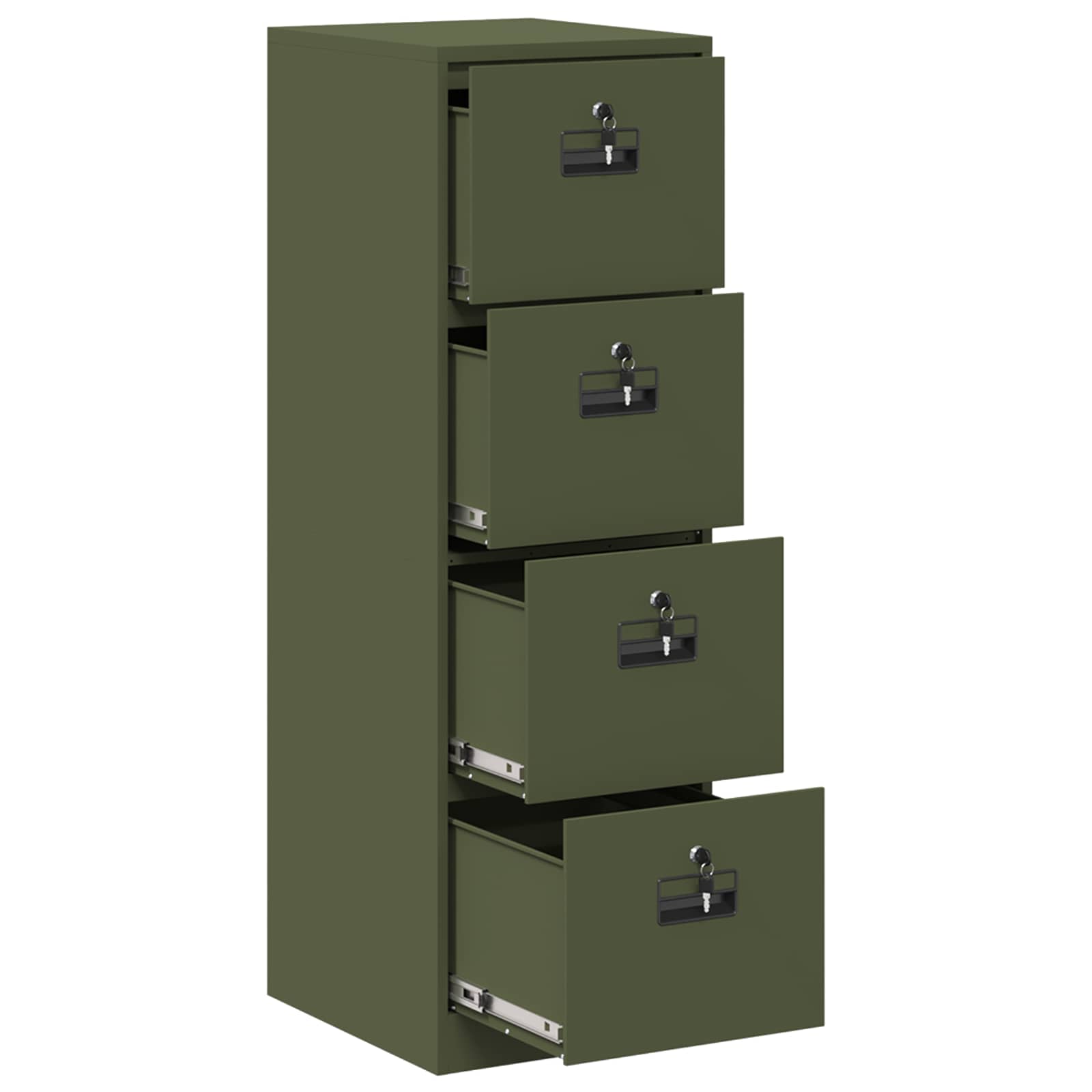 Aktenschrank mit Schubladen 2 pcs Olive Grün 44 x 50 x 139 cm