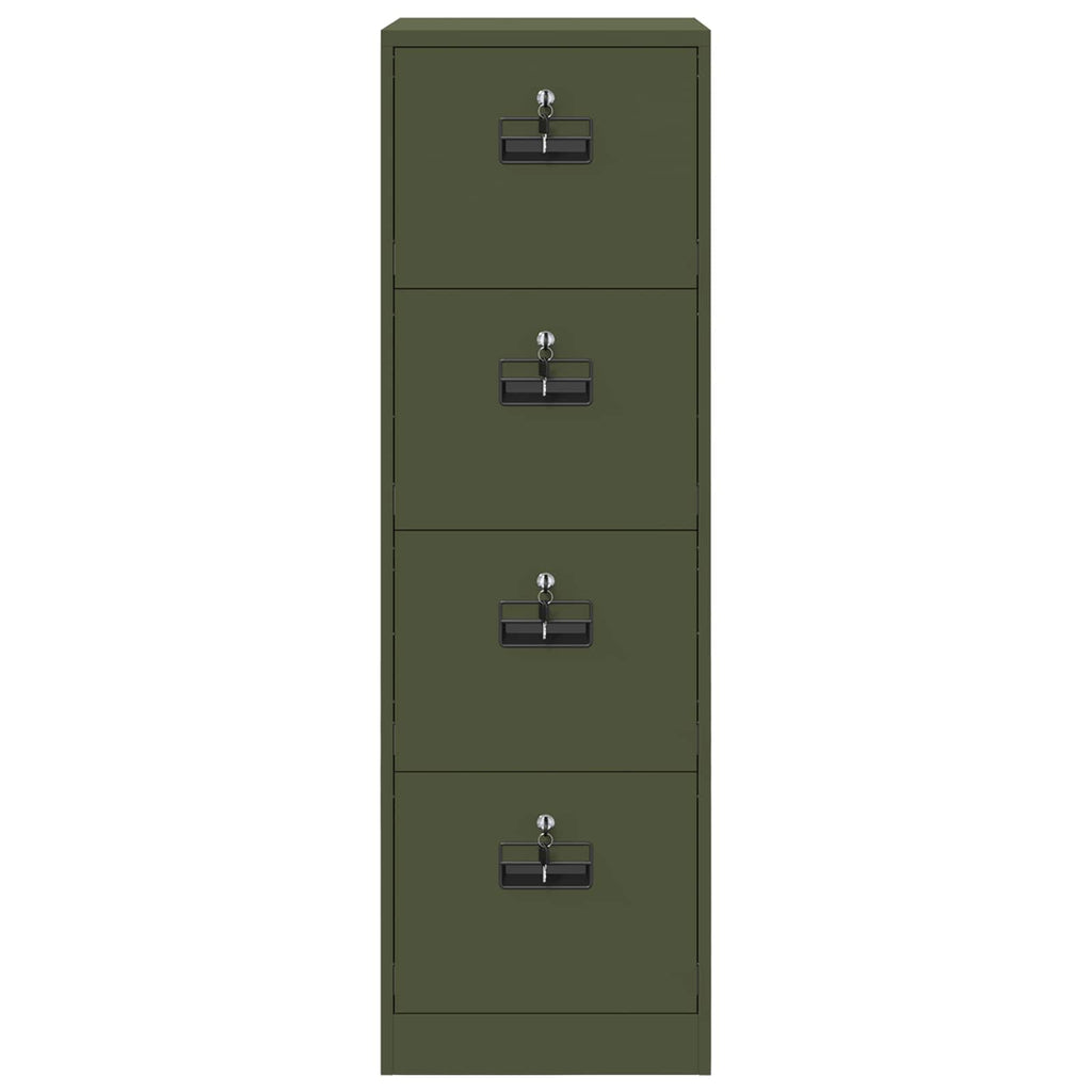 Aktenschrank mit Schubladen 2 pcs Olive Grün 44 x 50 x 139 cm