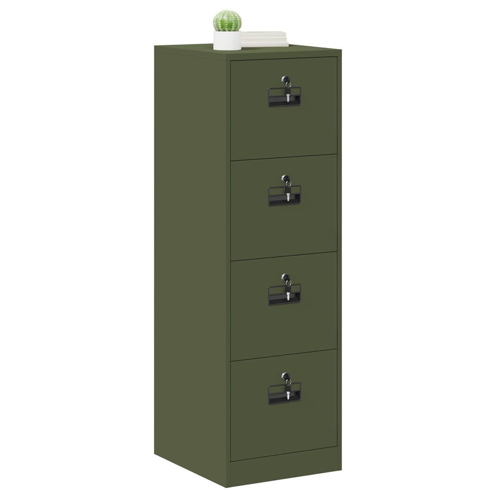 Aktenschrank mit Schubladen 2 pcs Olive Grün 44 x 50 x 139 cm