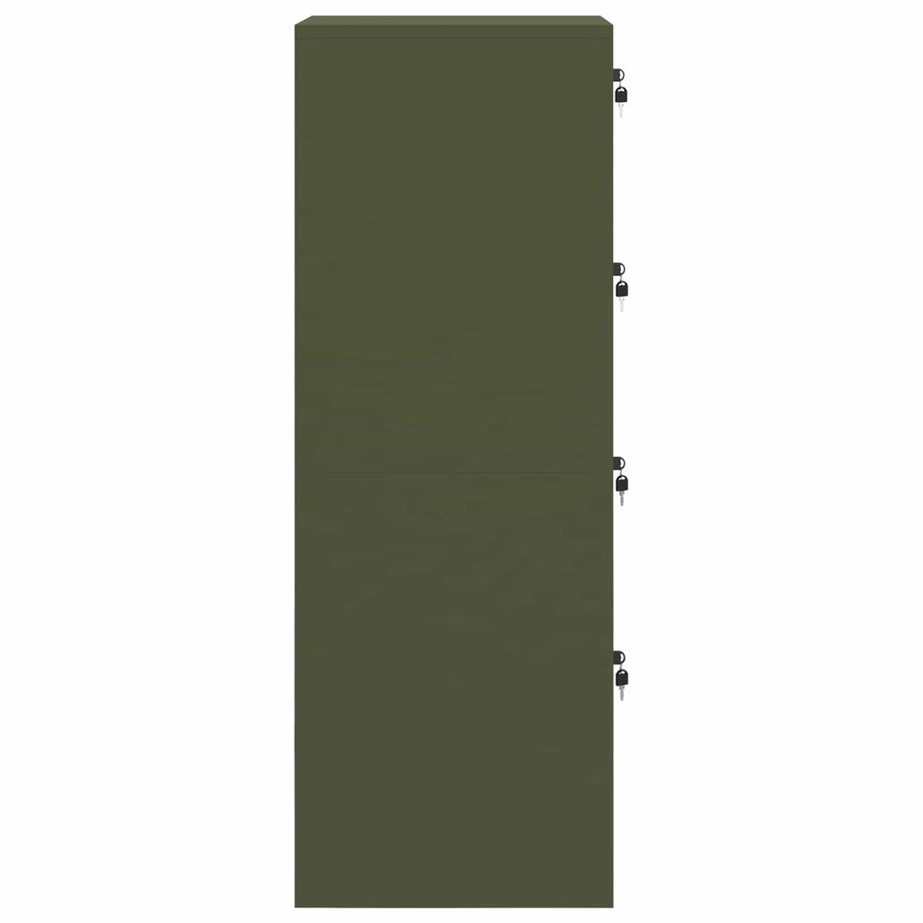 Aktenschrank mit Schubladen 2 pcs Olive Grün 44 x 50 x 139 cm