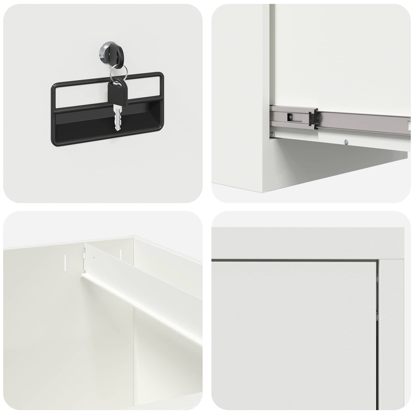 Aktenschrank 2 pcs Weiß 44 x 50 x 139 cm Kaltgewalzter Stahl
