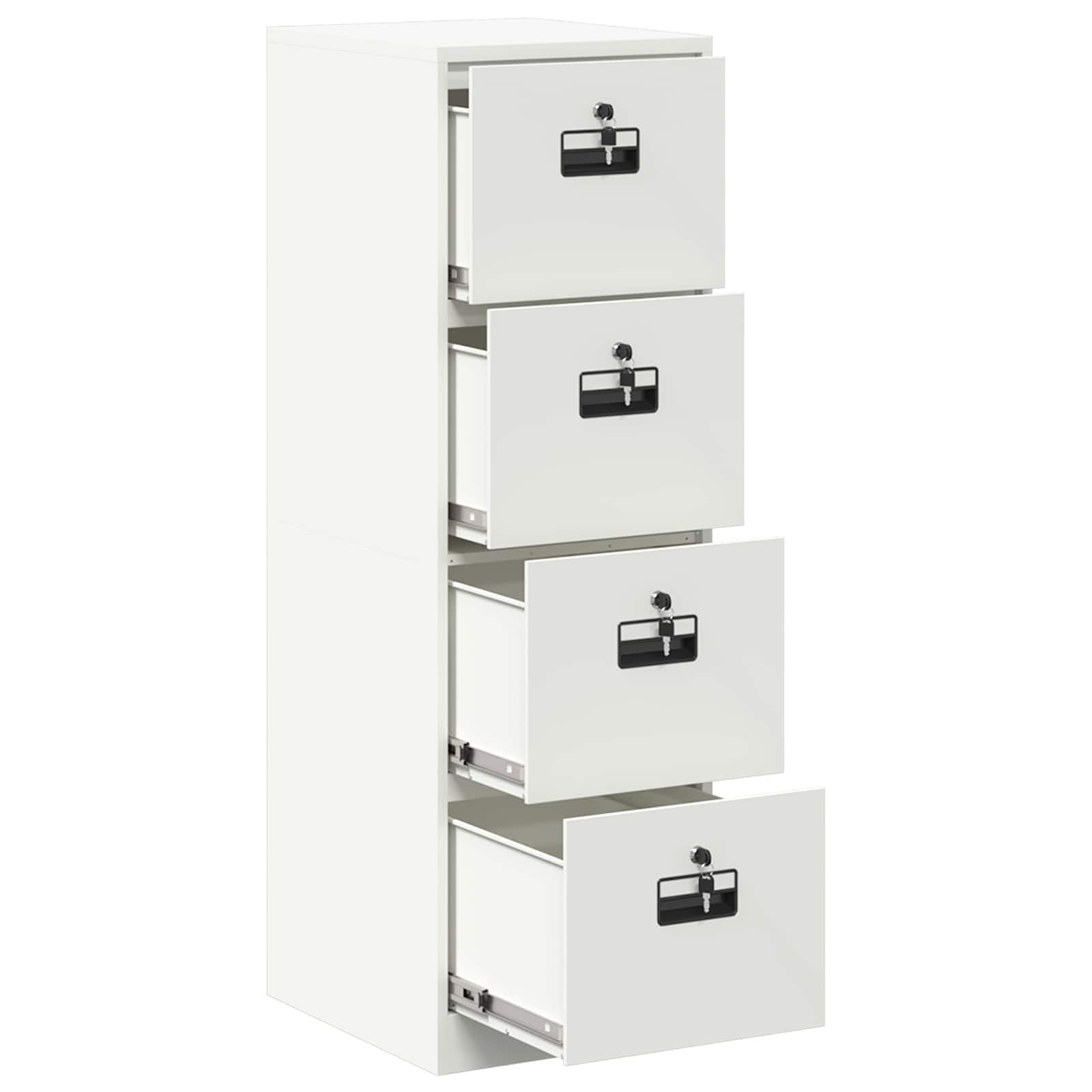 Aktenschrank 2 pcs Weiß 44 x 50 x 139 cm Kaltgewalzter Stahl