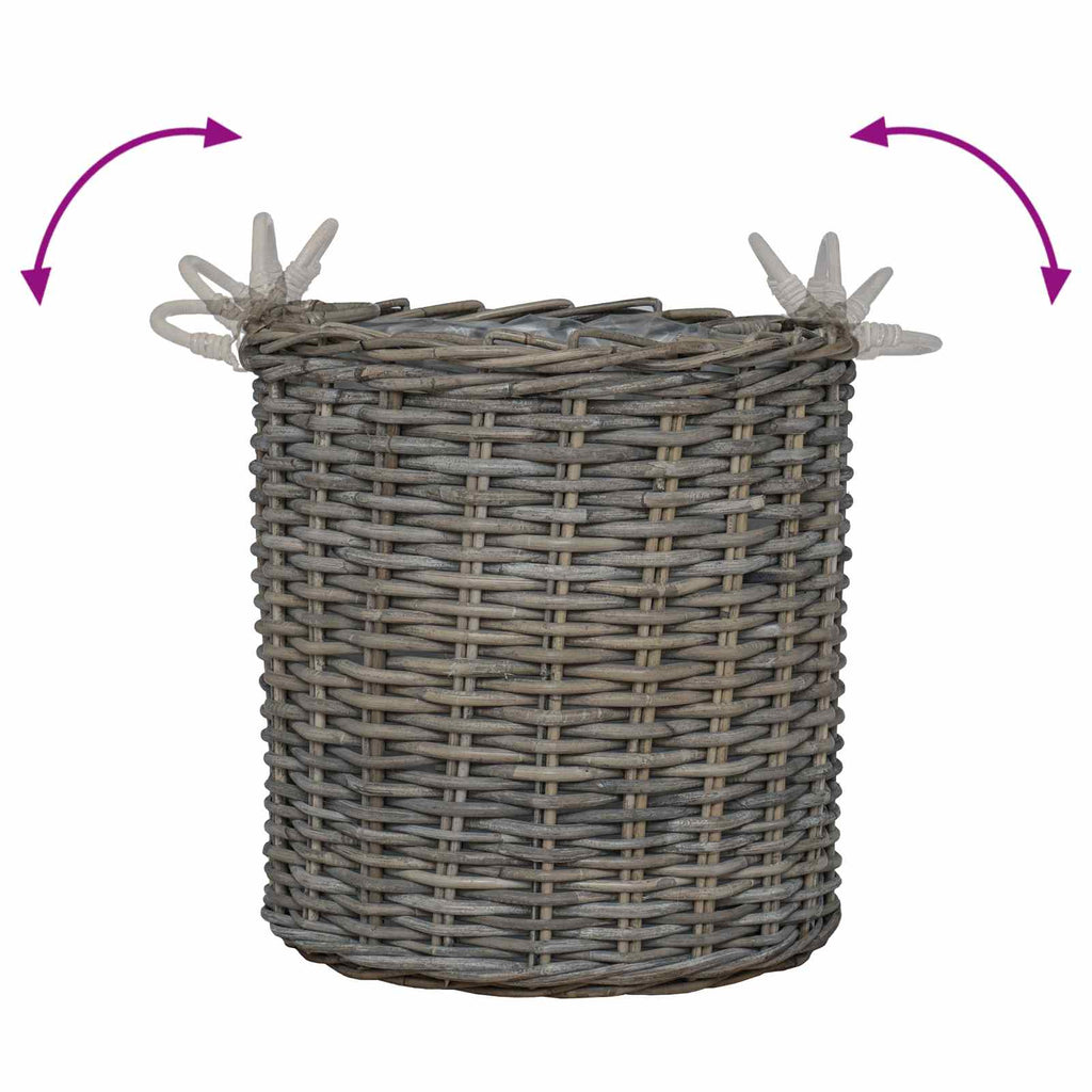 Blumentopf Körbchen mit Speicher 2 pcs Grau Lacak Rattan