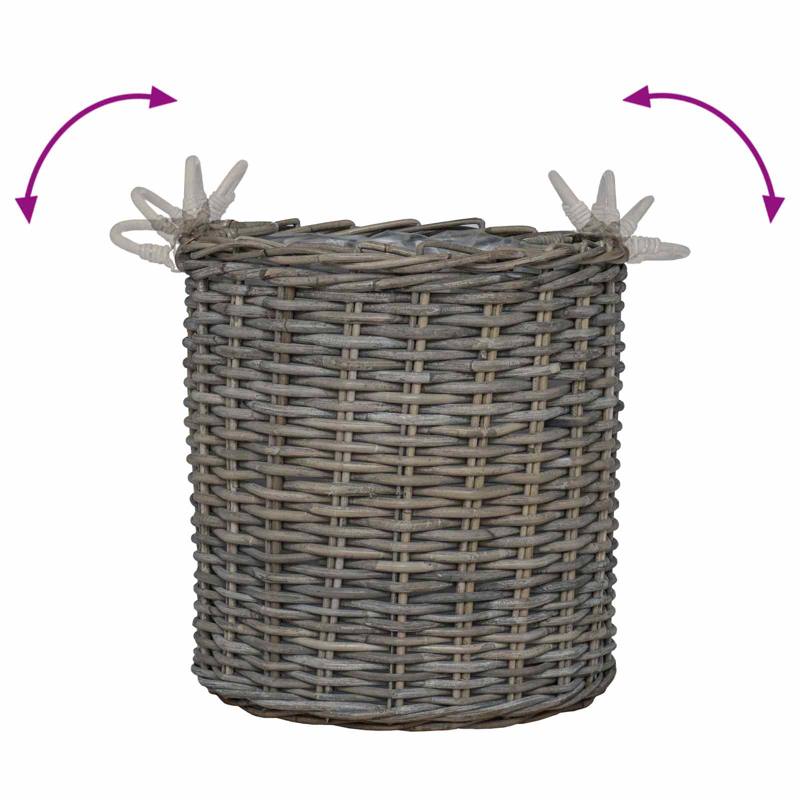Blumentopf Körbchen mit Speicher 2 pcs Grau Lacak Rattan