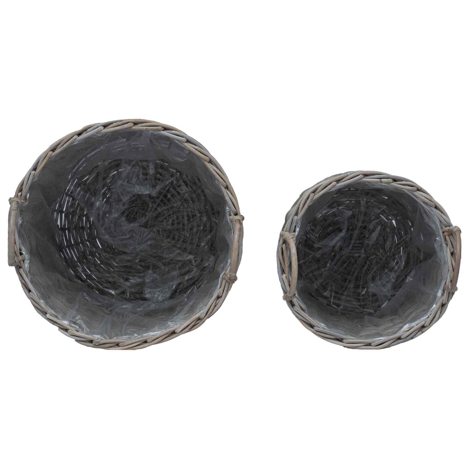 Blumentopf Körbchen mit Speicher 2 pcs Grau Lacak Rattan