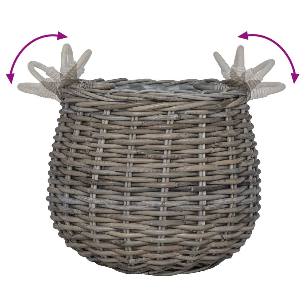 Blumentopf Körbchen mit Speicher 2 pcs Grau Lacak Rattan