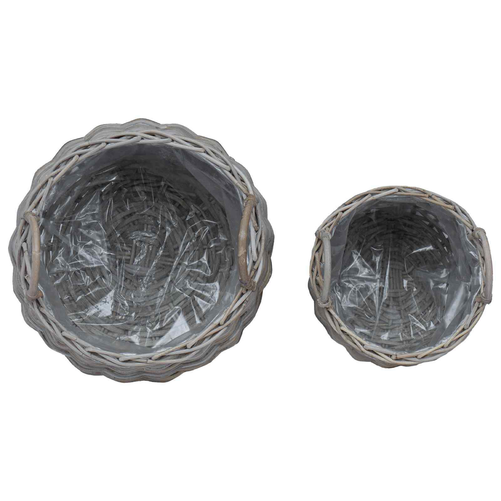 Blumentopf Körbchen mit Speicher 2 pcs Grau Lacak Rattan