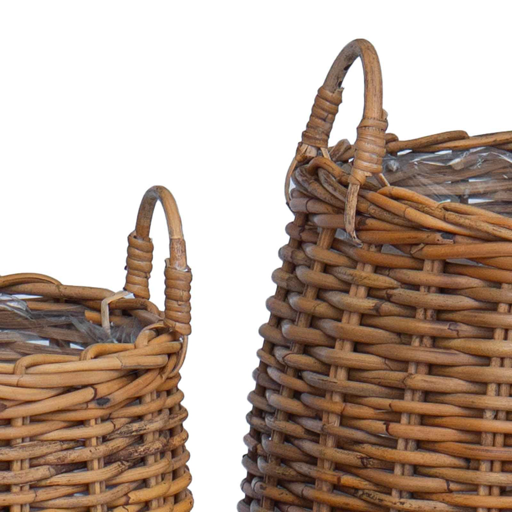 Blumentopf Körbchen mit Speicher 2 pcs Braun Lacak Rattan