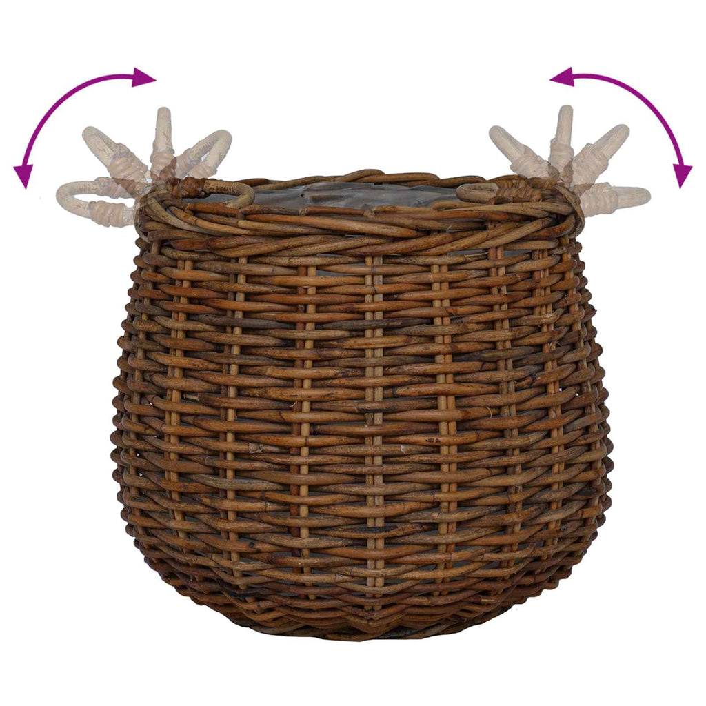 Blumentopf Körbchen mit Speicher 2 pcs Braun Lacak Rattan