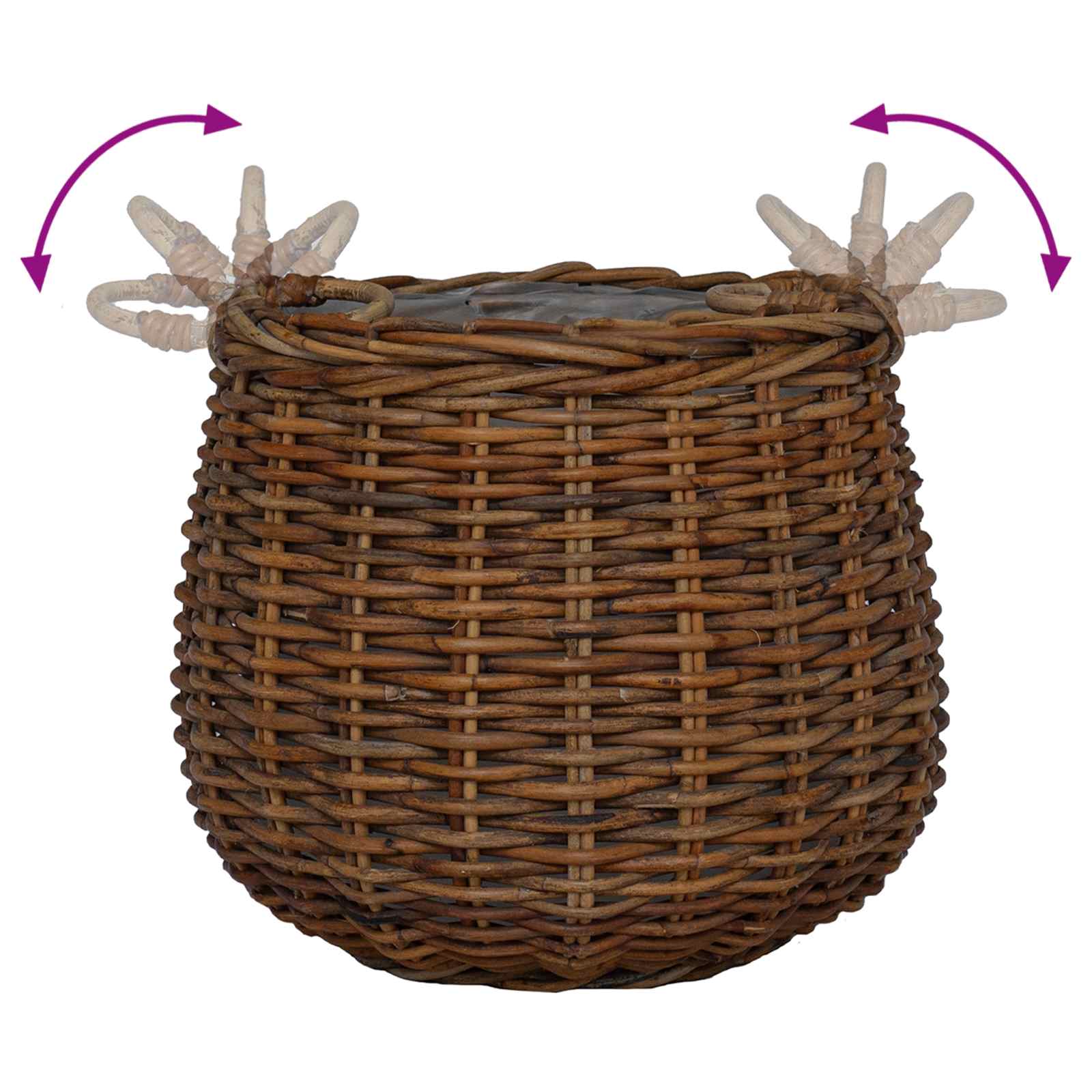 Blumentopf Körbchen mit Speicher 2 pcs Braun Lacak Rattan