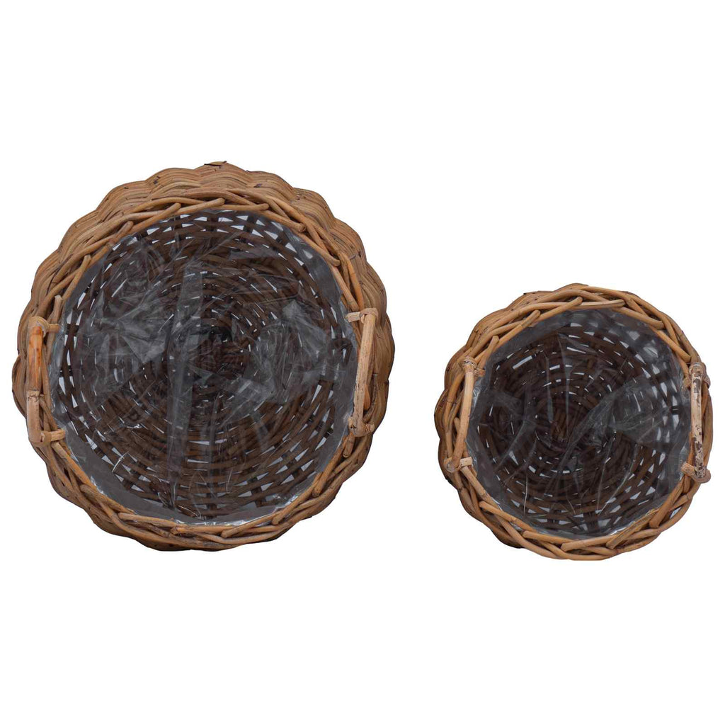 Blumentopf Körbchen mit Speicher 2 pcs Braun Lacak Rattan