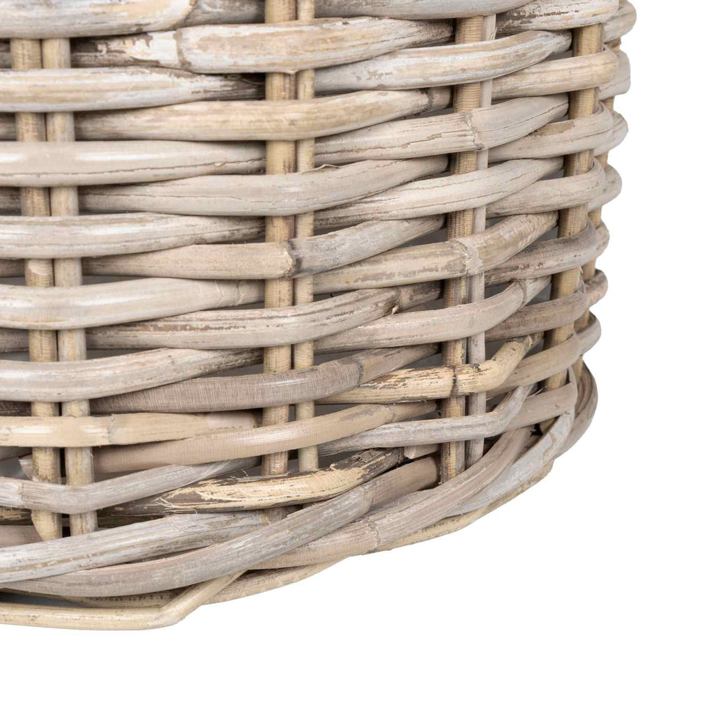 Blumentopfkorb mit Speicher 3 Stk. Natürliches Grau Kubu Rattan