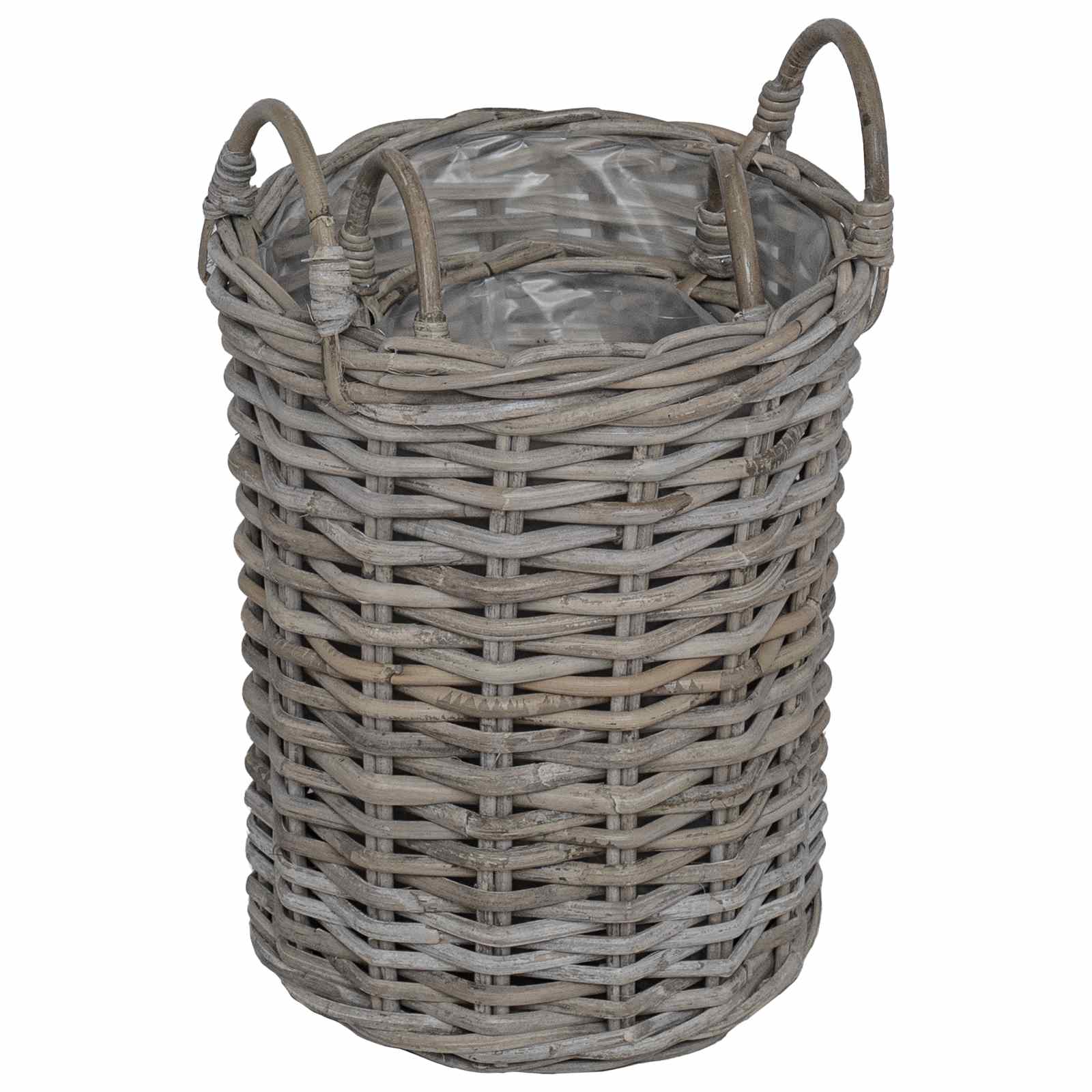 Blumentopfkorb mit Speicher 2 pcs Grau Kubu Rattan