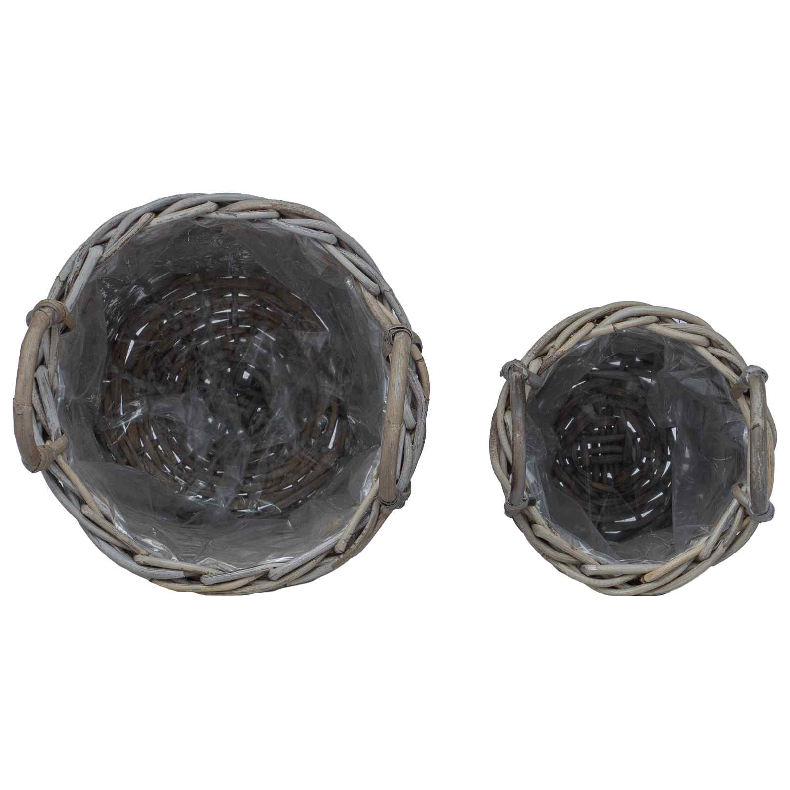 Blumentopfkorb mit Speicher 2 pcs Grau Kubu Rattan