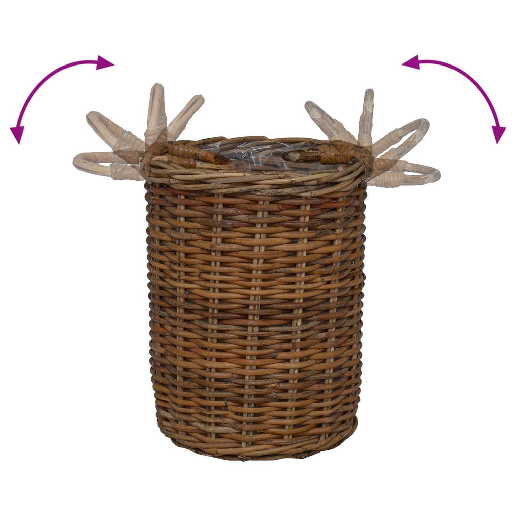 Blumentopfkorb mit Speicher 2 pcs Braun Kubu Rattan