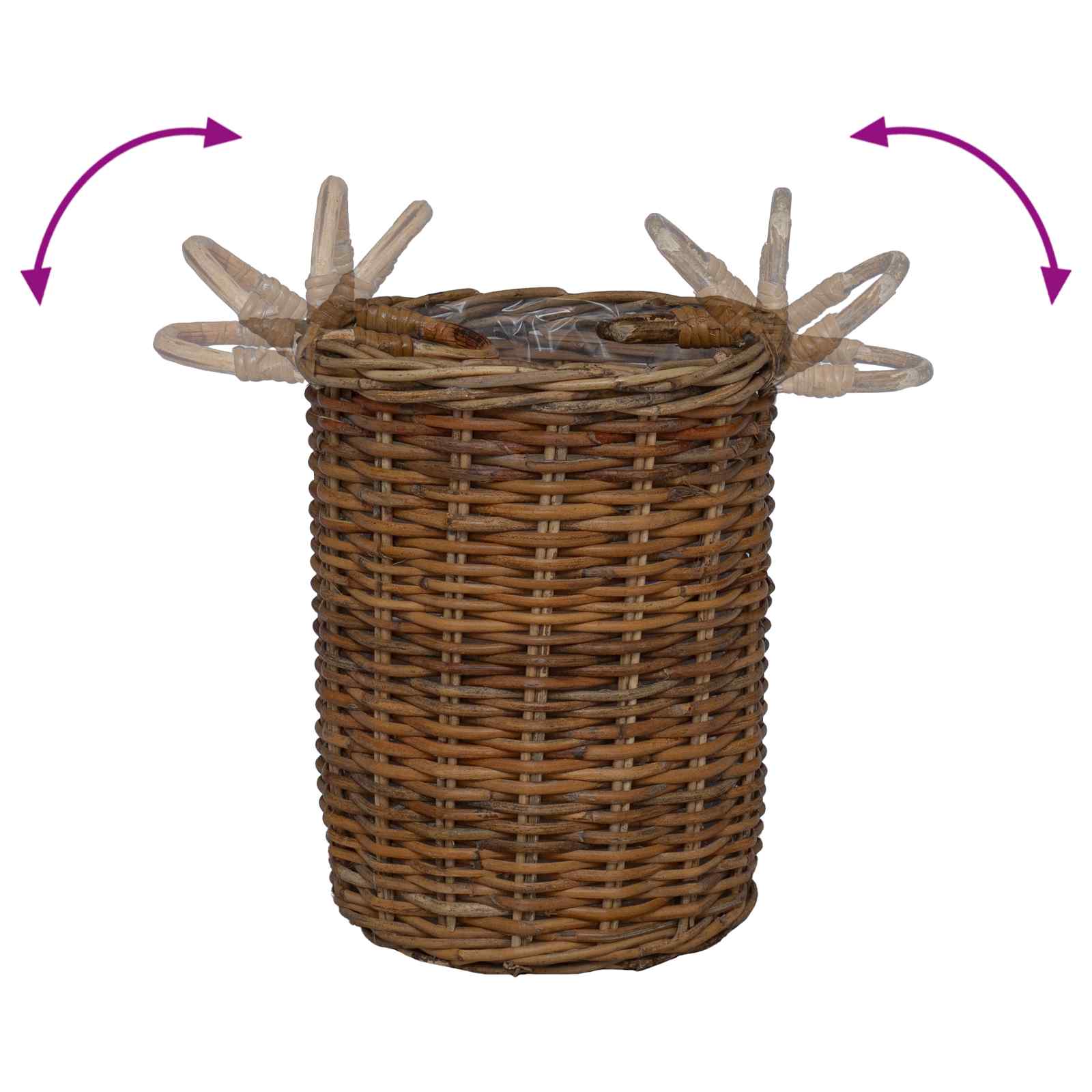Blumentopfkorb mit Speicher 2 pcs Braun Kubu Rattan