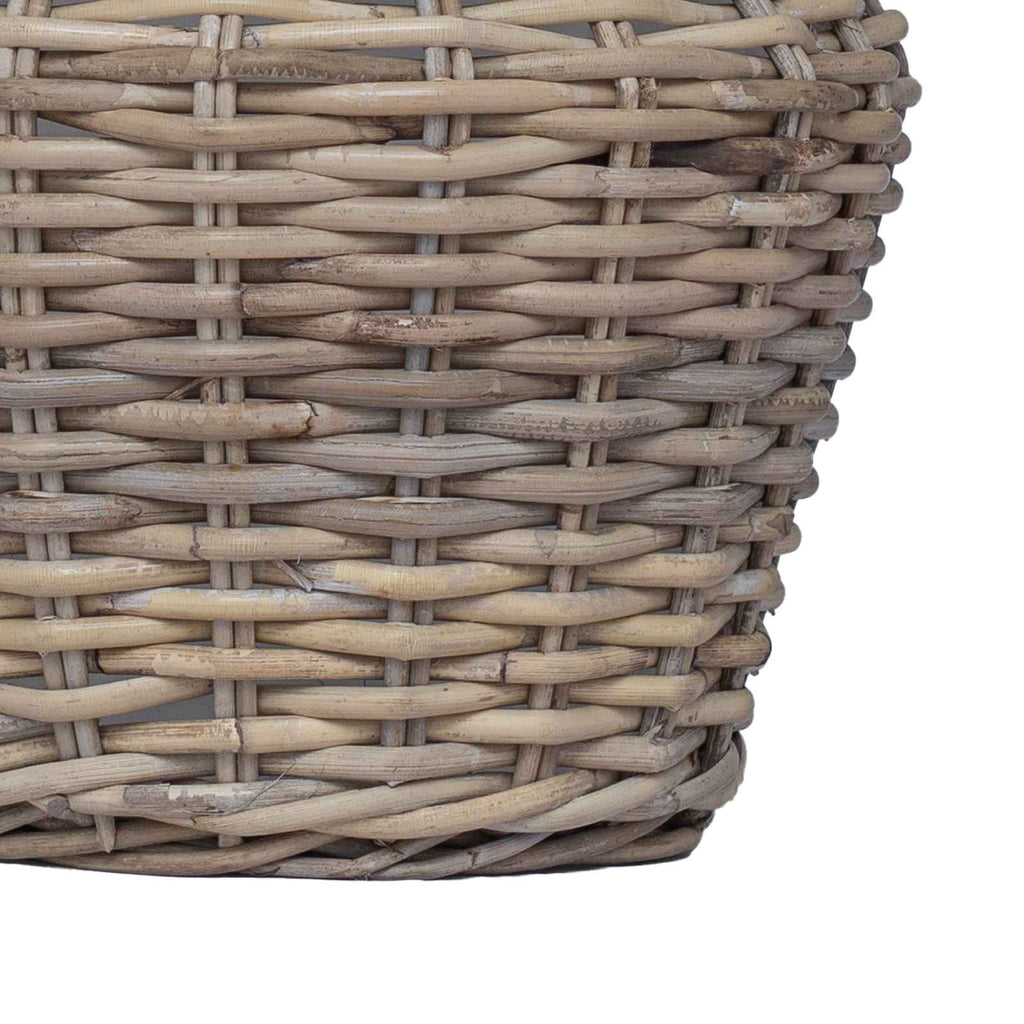 Blumentopfkorb mit Speicher 2 pcs Grau Lacak Rattan