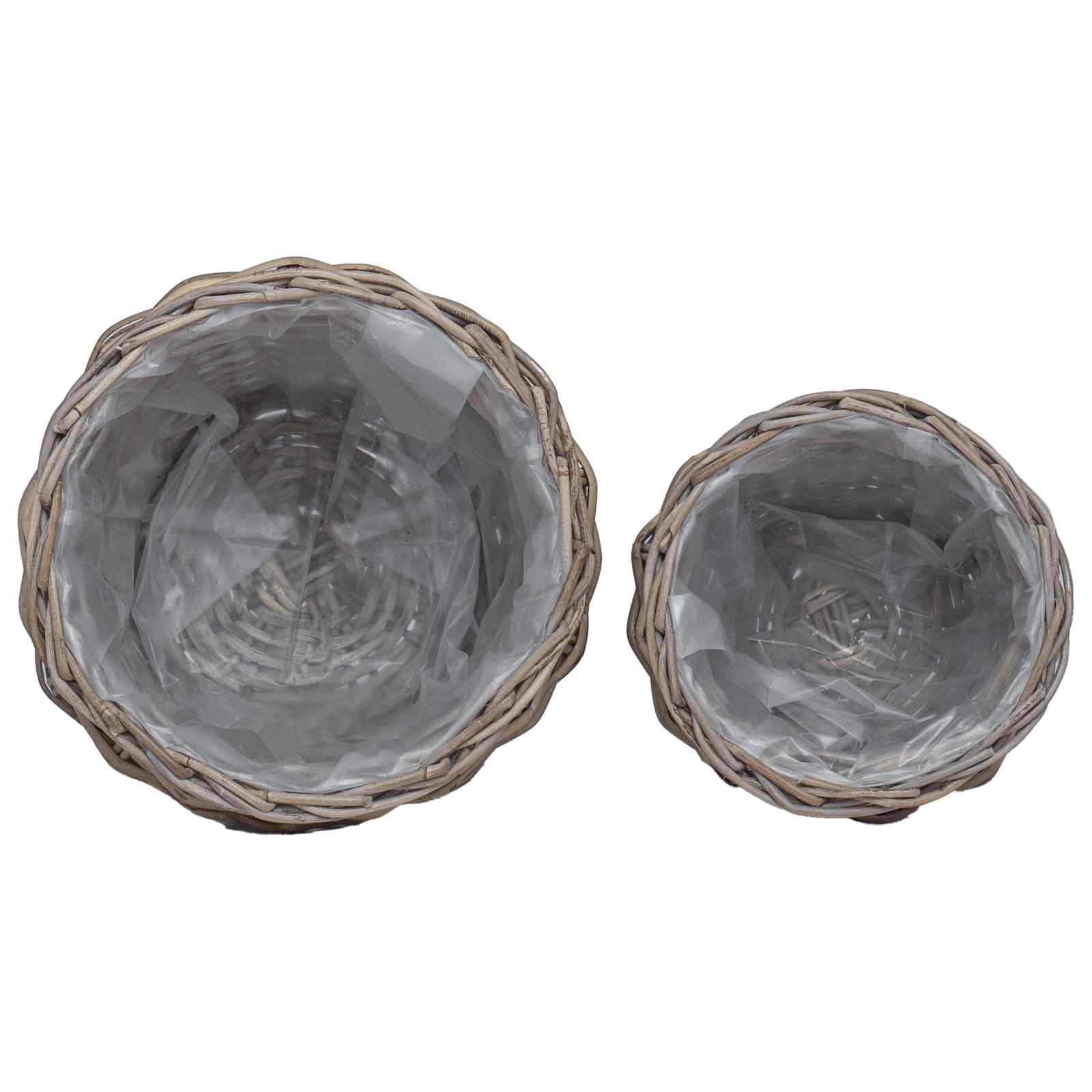 Blumentopfkorb mit Speicher 2 pcs Grau Lacak Rattan
