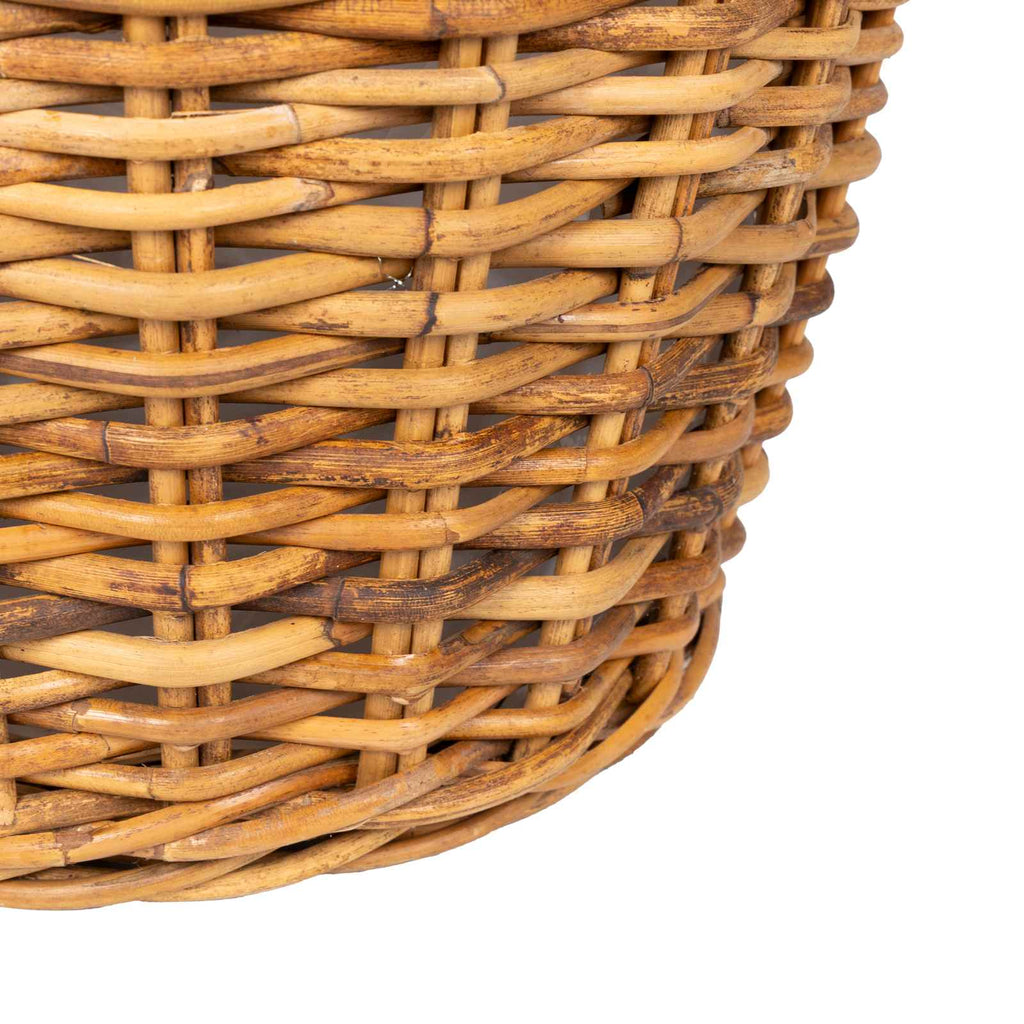 Blumentopfkorb mit Speicher 2 Stk. Naturbraun Lacak Rattan