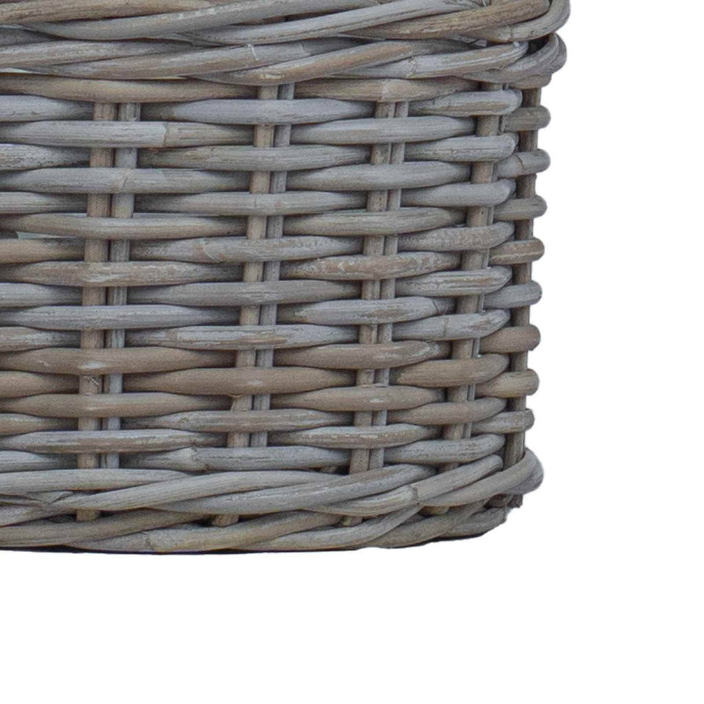 Blumentopf Korb mit Speicher 2 pcs Grau Kubu Rattan