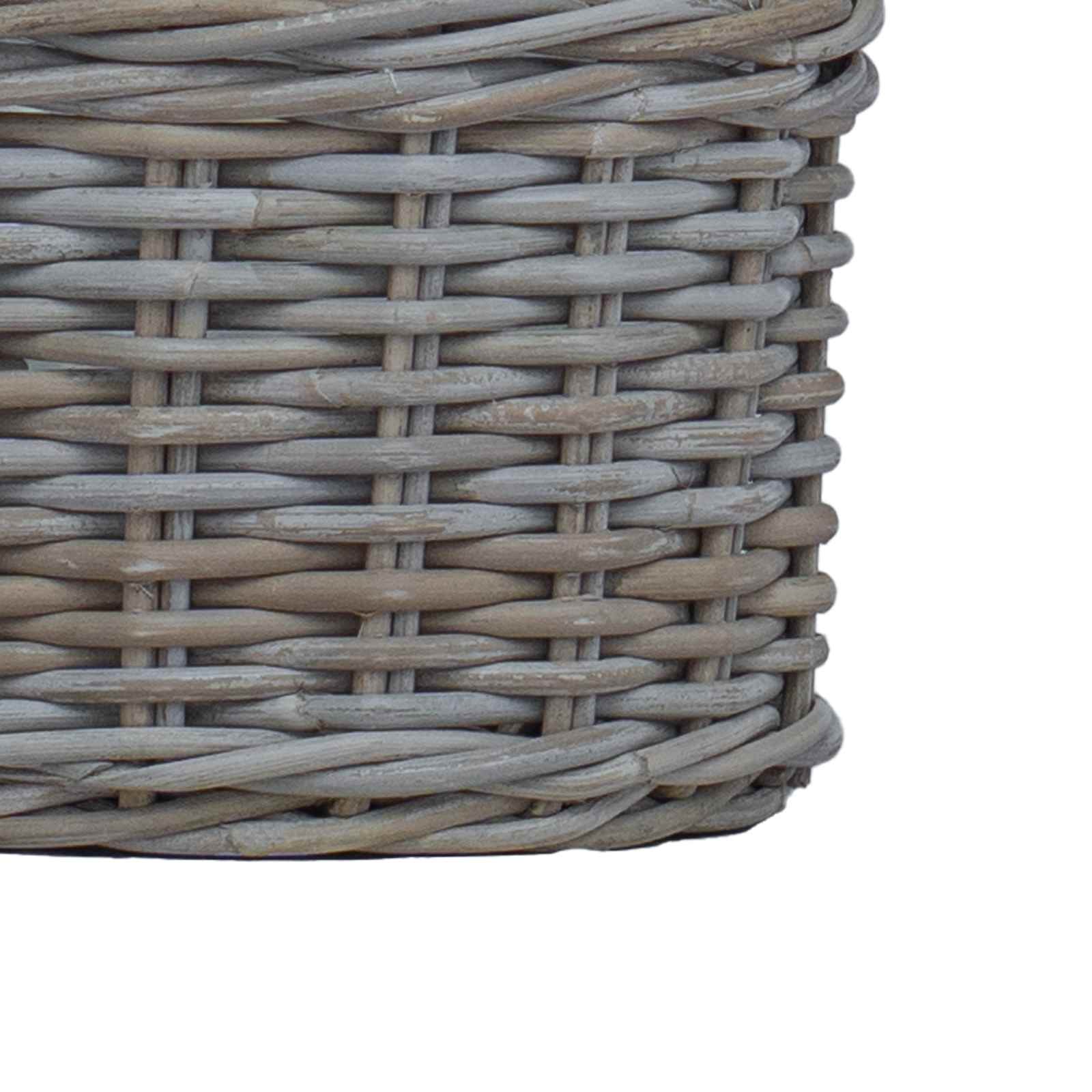 Blumentopf Korb mit Speicher 2 pcs Grau Kubu Rattan