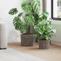 Blumentopf Korb mit Speicher 2 pcs Grau Kubu Rattan