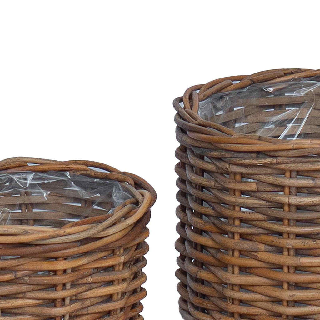 Blumentopf Korb mit Speicher 2 pcs Braun Kubu Rattan