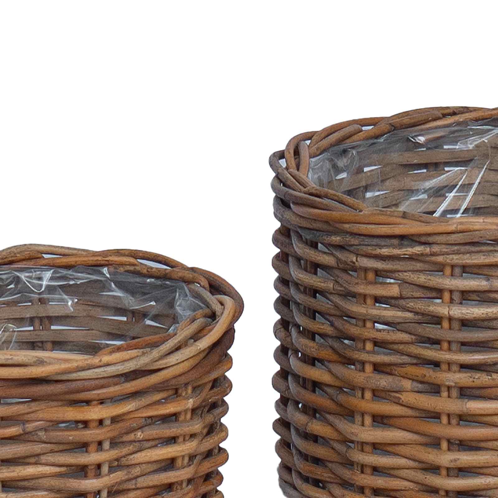 Blumentopf Korb mit Speicher 2 pcs Braun Kubu Rattan