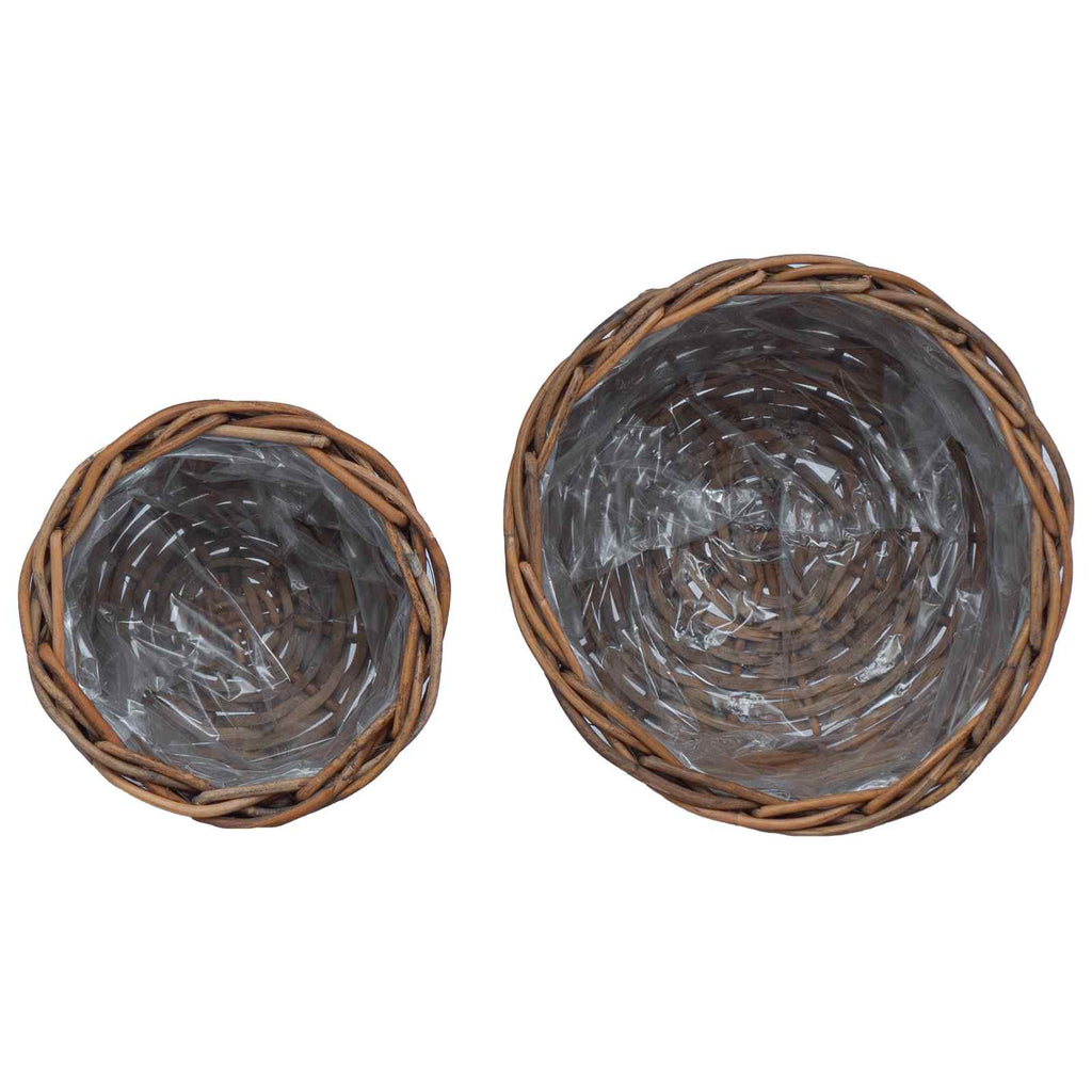 Blumentopf Korb mit Speicher 2 pcs Braun Kubu Rattan