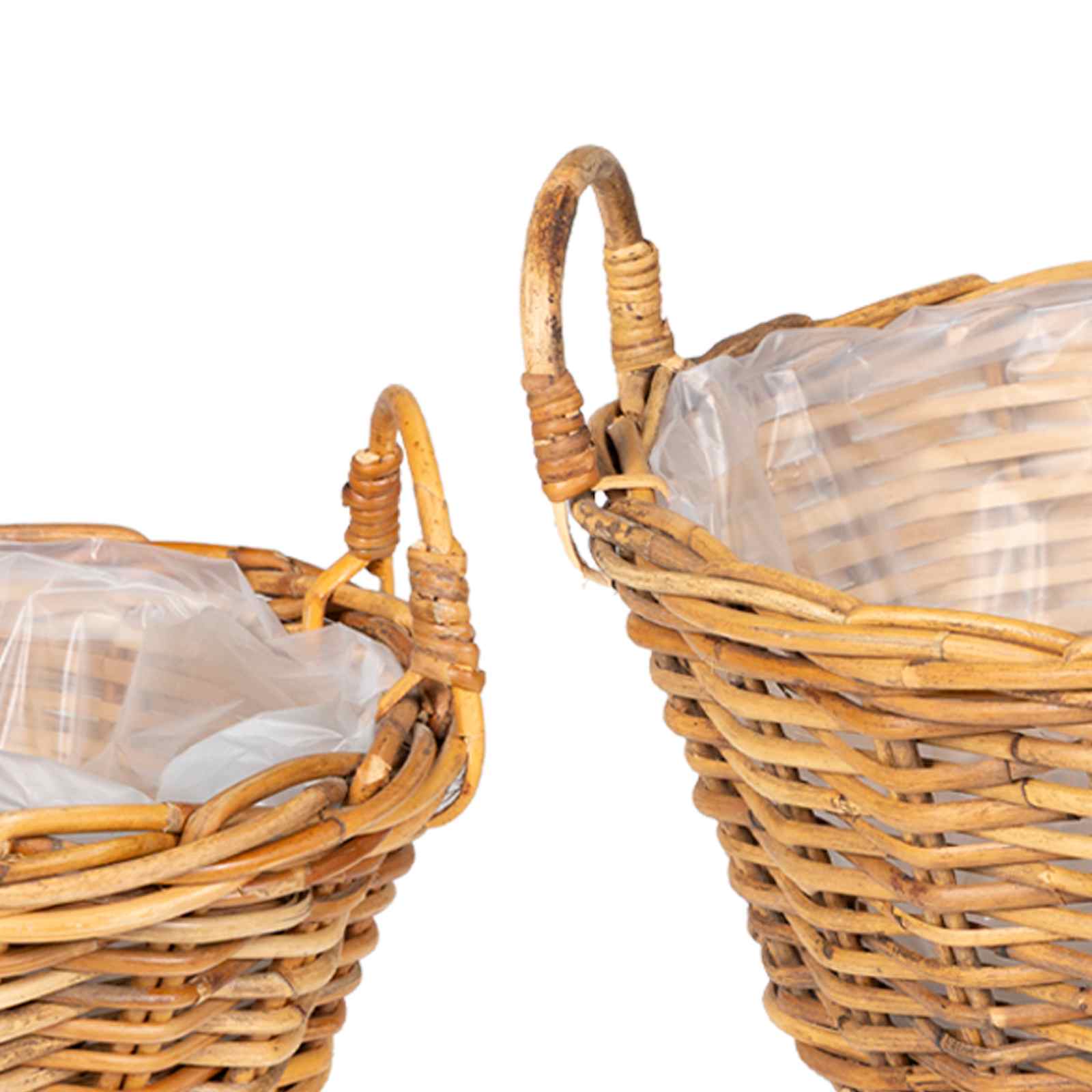 Blumentopfkorb mit Speicher 2 pcs Braun Lacak Rattan