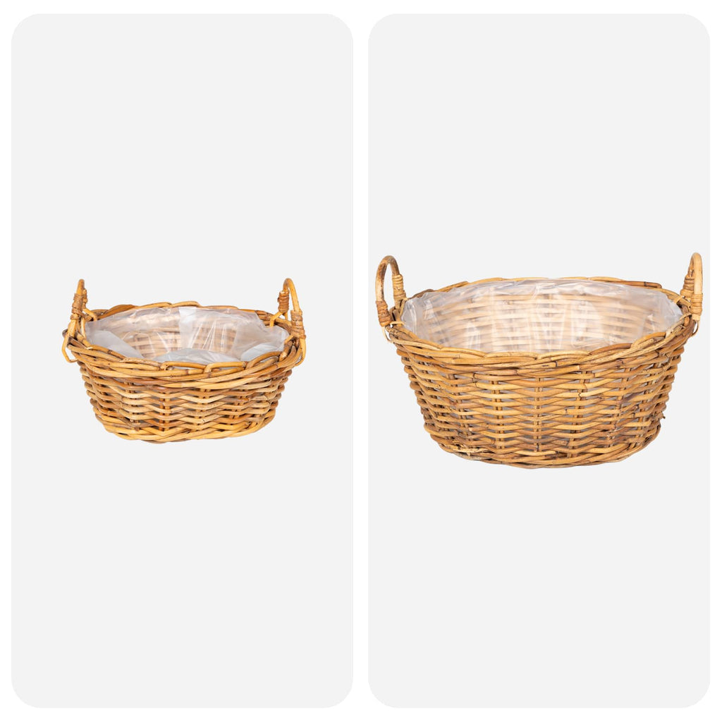 Blumentopfkorb mit Speicher 2 pcs Braun Lacak Rattan