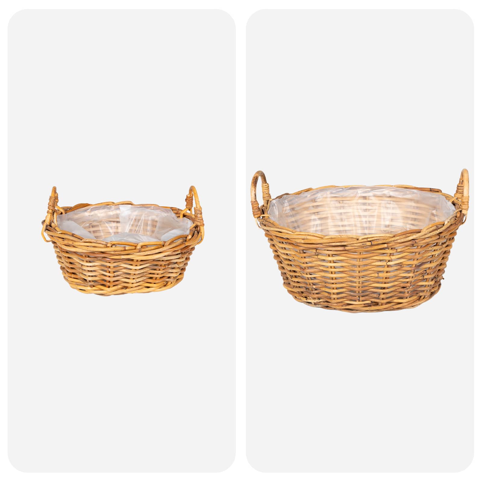 Blumentopfkorb mit Speicher 2 pcs Braun Lacak Rattan