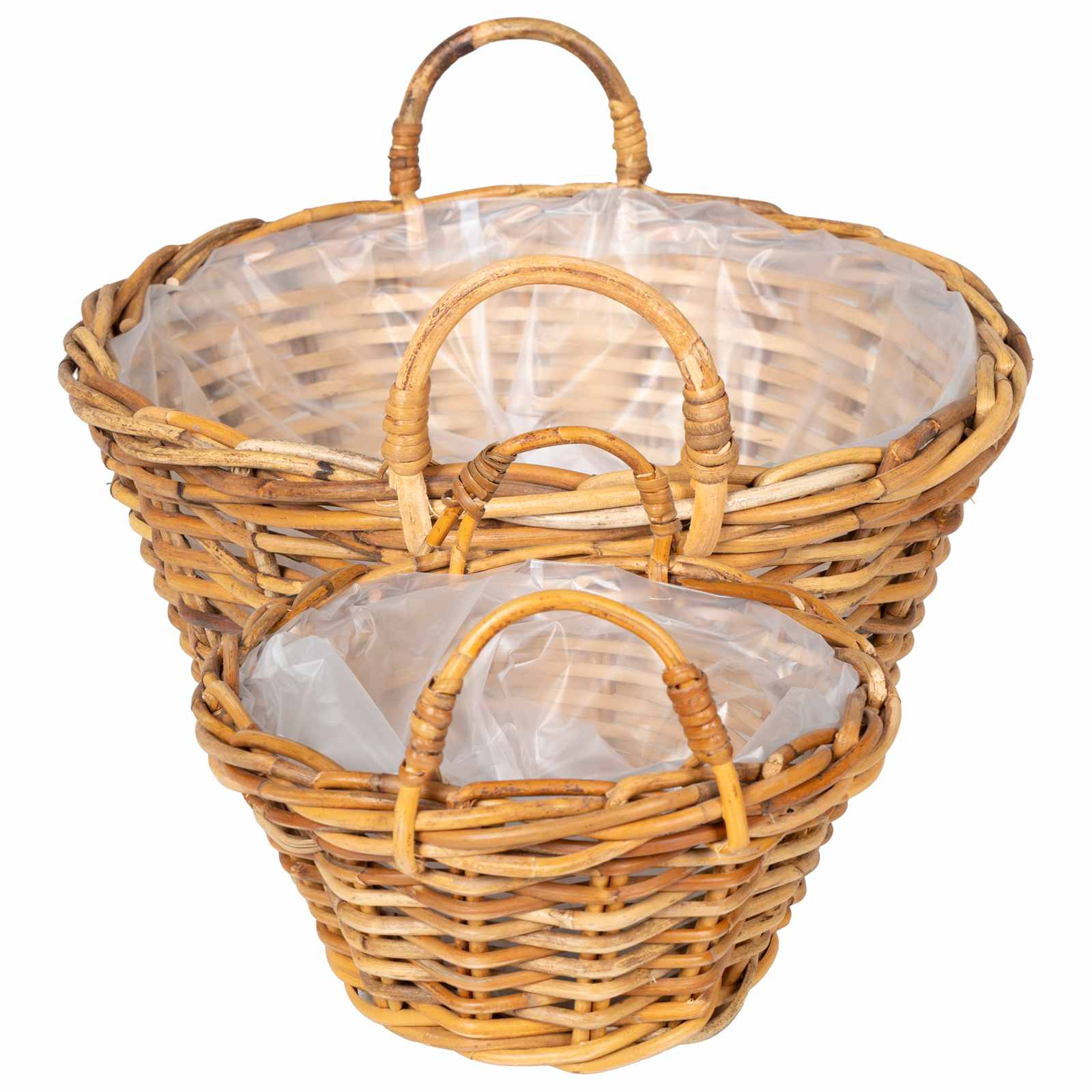 Blumentopfkorb mit Speicher 2 pcs Braun Lacak Rattan