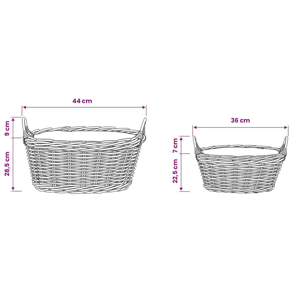 Blumentopfkorb mit Speicher 2 pcs Braun Lacak Rattan