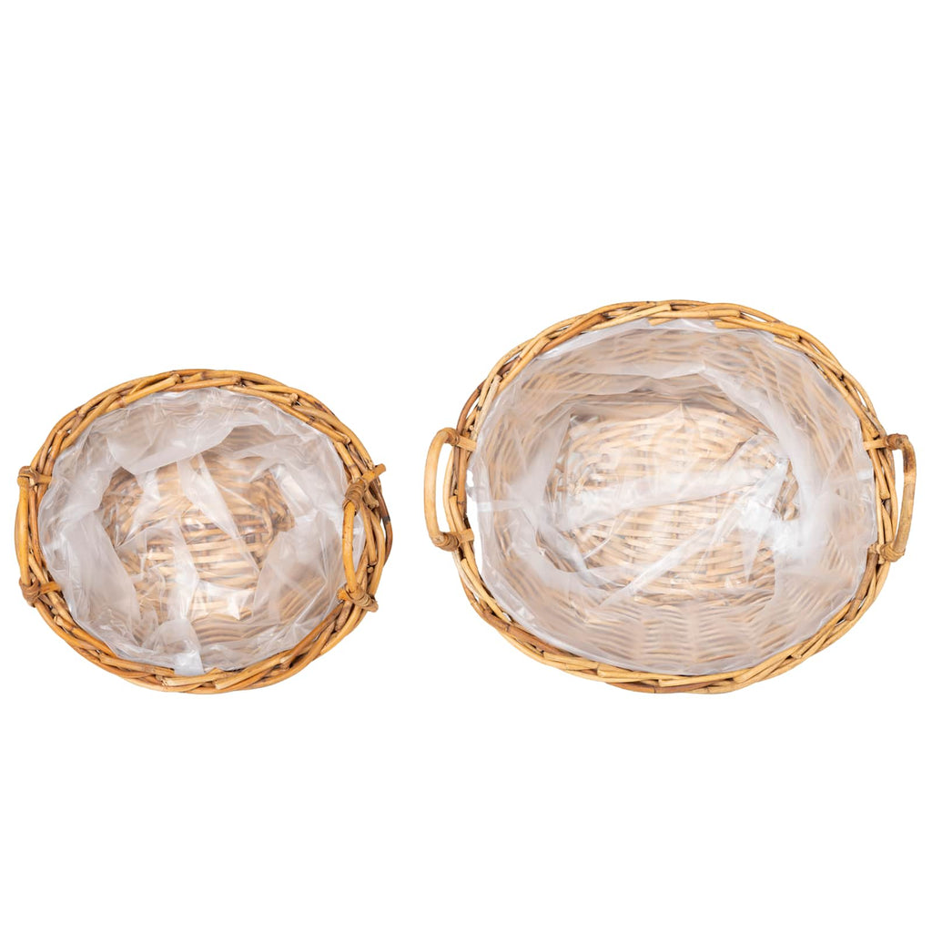 Blumentopfkorb mit Speicher 2 pcs Braun Lacak Rattan