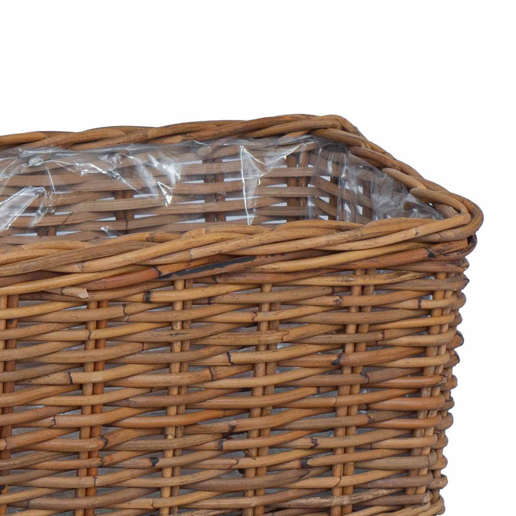 Blumentopfkorb mit Speicher 3 pcs Braun Kubu Rattan