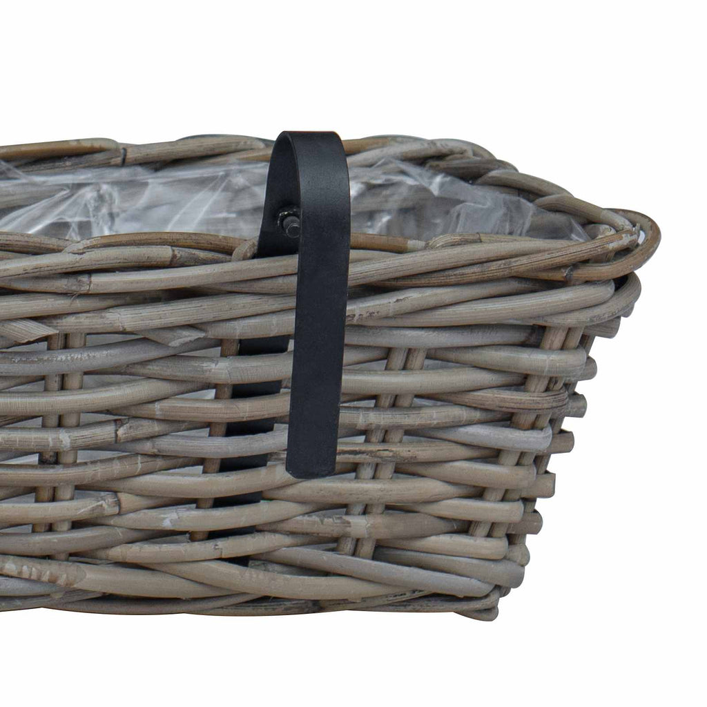 Hängender Blumentopf Korb 2 pcs Grau 48 x 22 x 15 cm