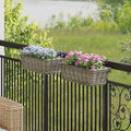 Hängender Blumentopf Korb 2 pcs Grau 48 x 22 x 15 cm