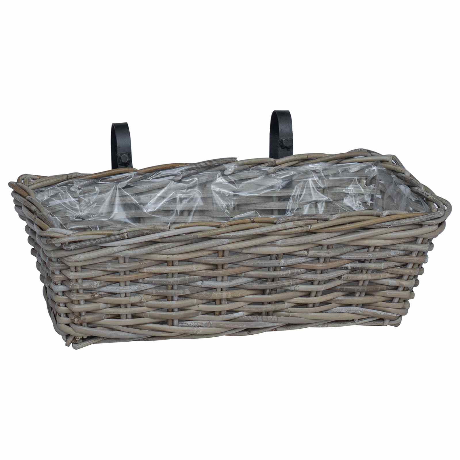 Hängender Blumentopf Korb 2 pcs Grau 48 x 22 x 15 cm