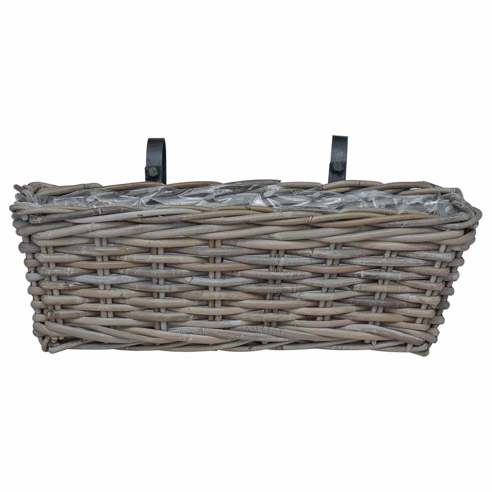 Hängender Blumentopf Korb 2 pcs Grau 48 x 22 x 15 cm