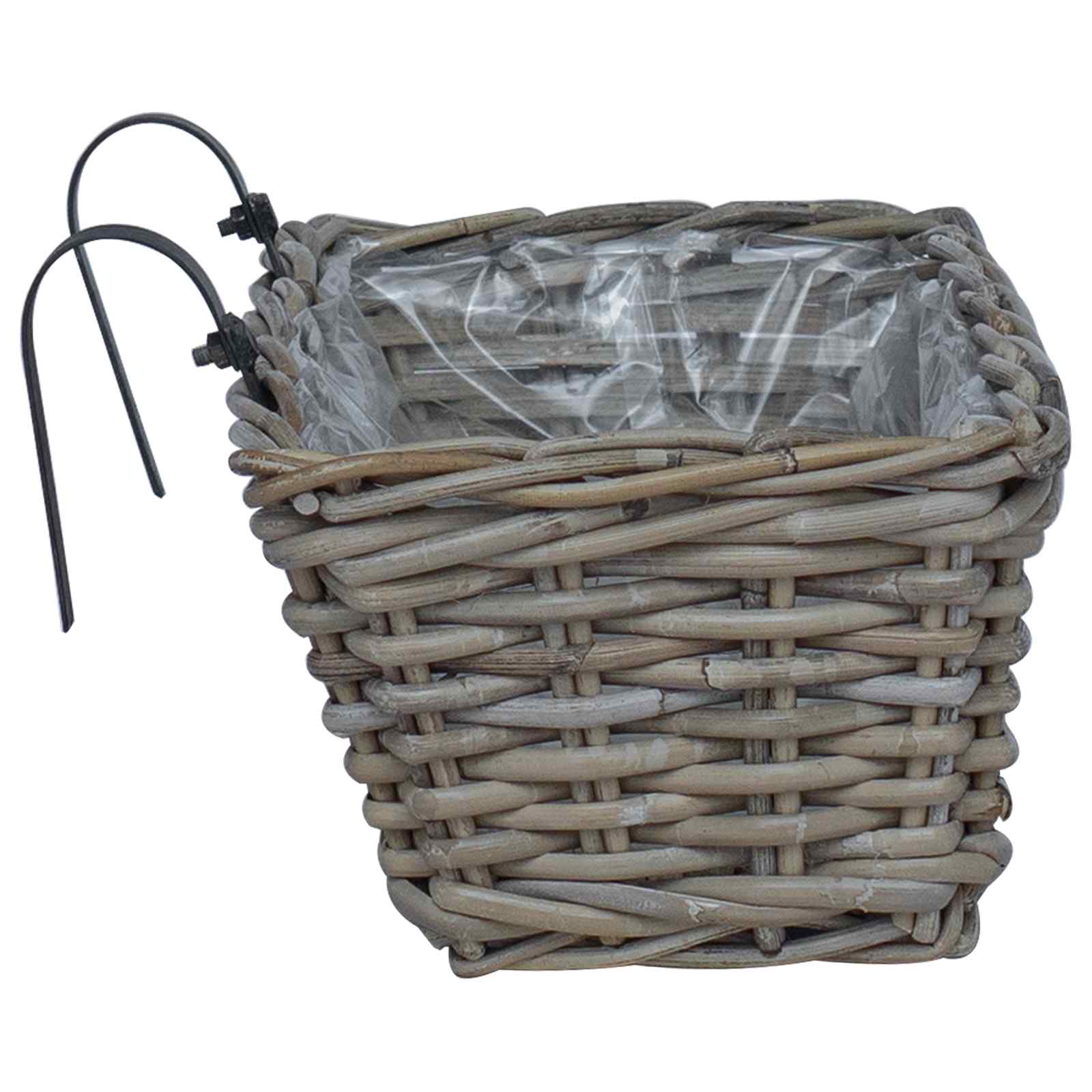 Hängender Blumentopf Korb 2 pcs Grau 48 x 22 x 15 cm