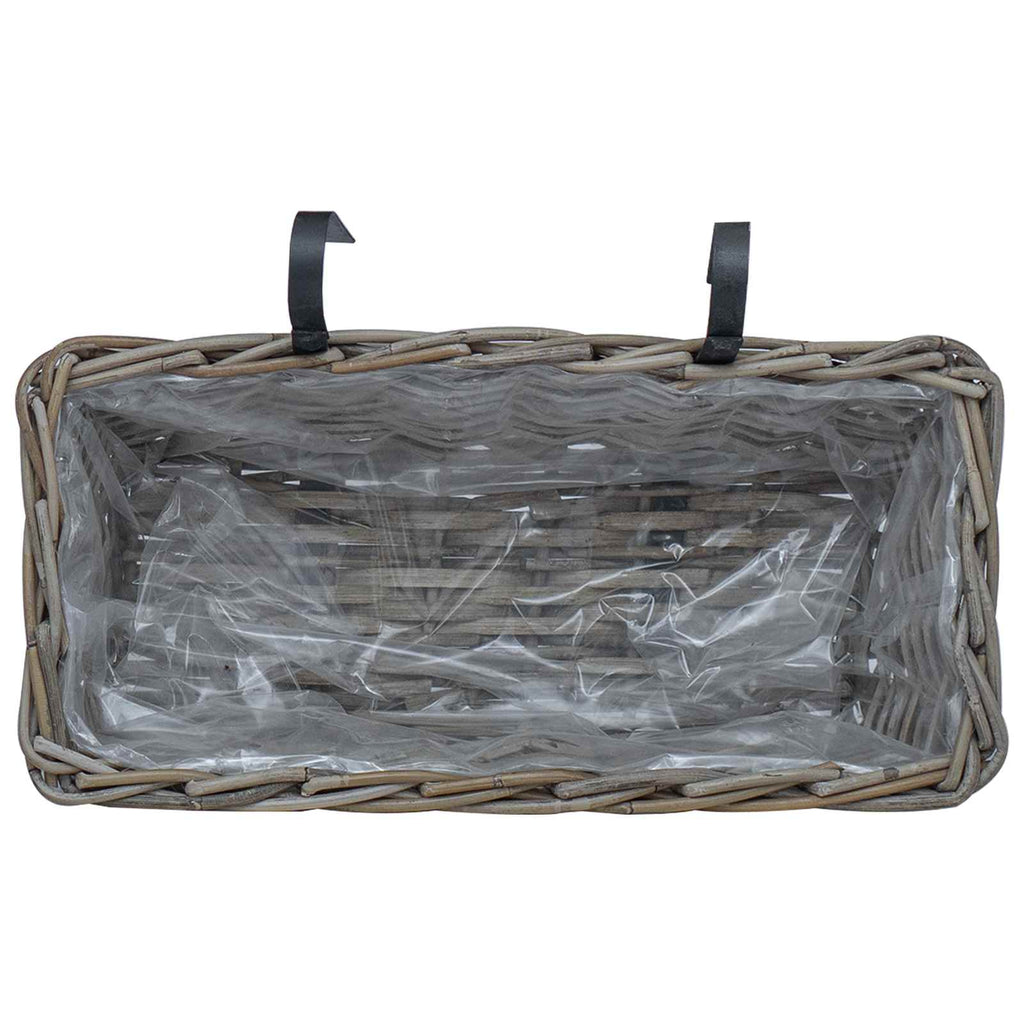 Hängender Blumentopf Korb 2 pcs Grau 48 x 22 x 15 cm