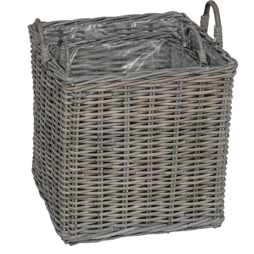 Pflanzer Korb mit Speicher 2 pcs Grau Lacak Rattan