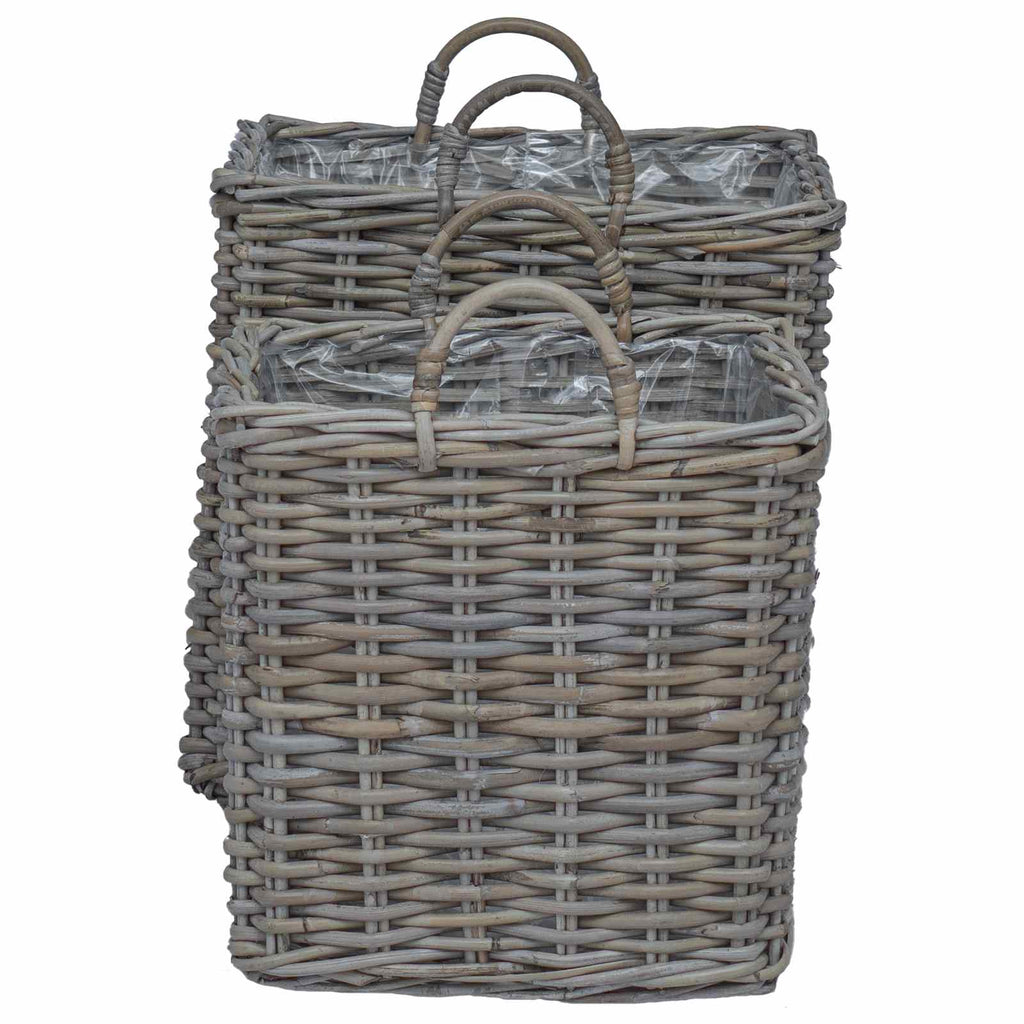 Pflanzer Korb mit Speicher 2 pcs Grau Lacak Rattan