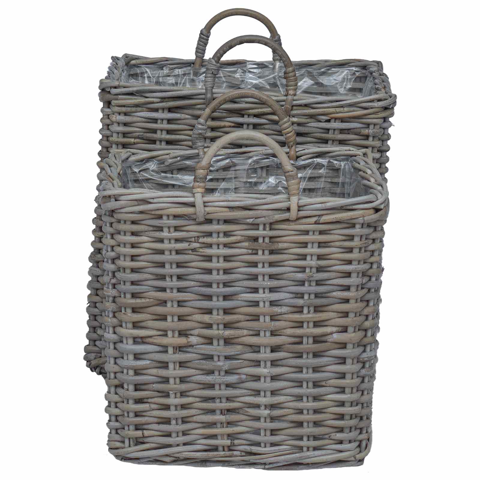 Pflanzer Korb mit Speicher 2 pcs Grau Lacak Rattan