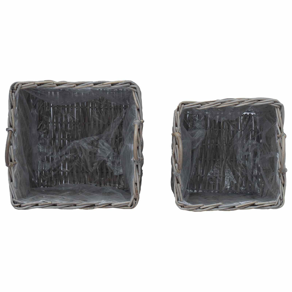 Pflanzer Korb mit Speicher 2 pcs Grau Lacak Rattan