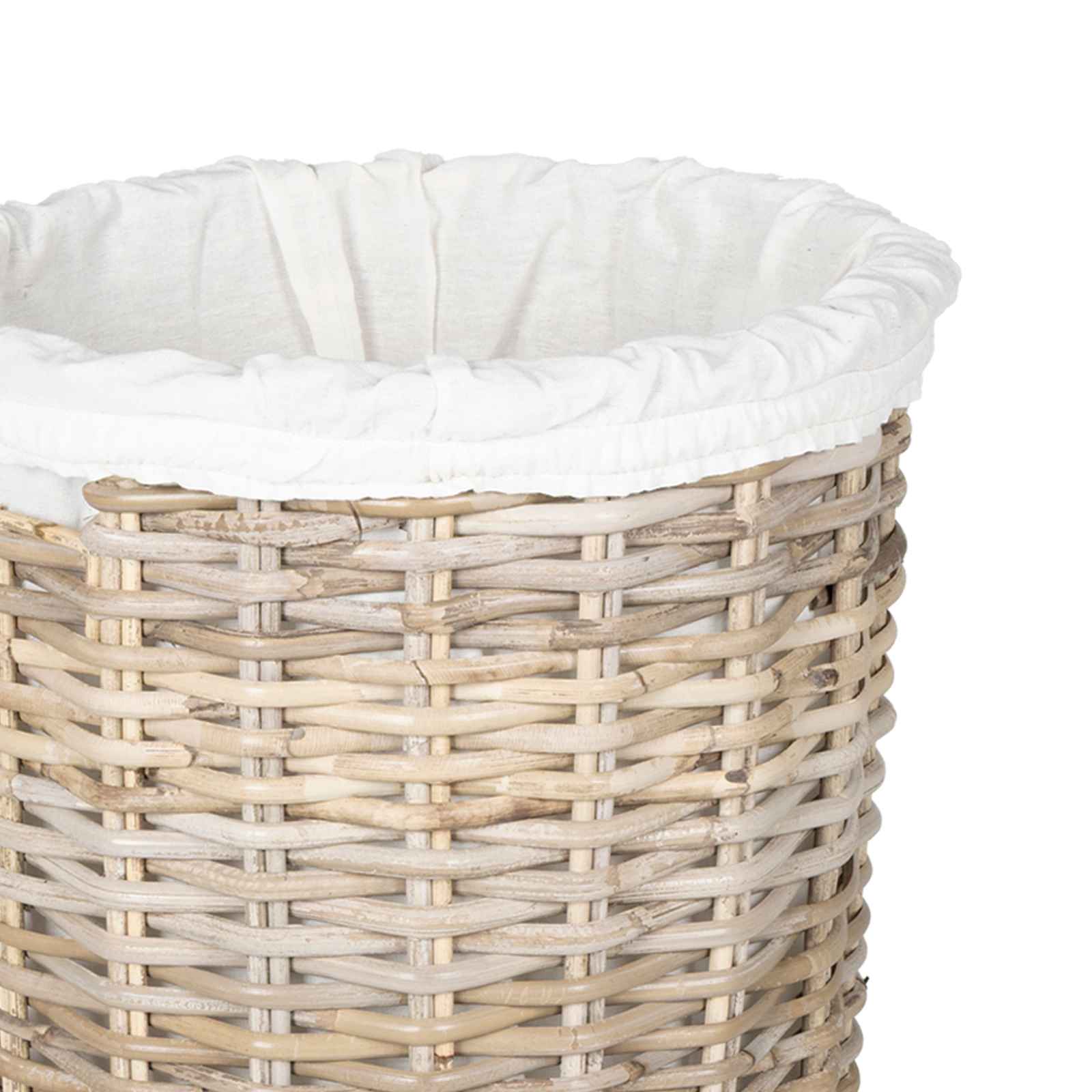 Wäschekorb mit Deckel 2 pcs Natürliches Grau Kubu Rattan